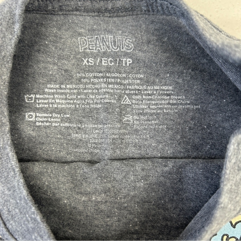 Peanuts Gray Short Sleeve Tee with Cartoon Graphic - Picture 3 of 4